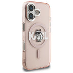 Karl Lagerfeld IML Choupette Sketch Logo MagSafe iPhone 16 dėklas - Rožinis -- iPhone 16