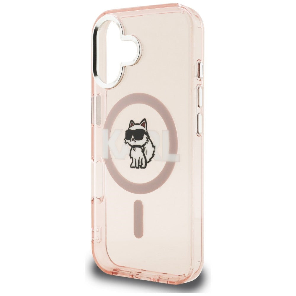 Karl Lagerfeld IML Choupette Sketch Logo MagSafe iPhone 16 dėklas - Rožinis -- iPhone 16