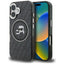 Karl Lagerfeld IML Glitter Karl & Choupette Heads Logo MagSafe dėklas iPhone 16 - Juoda -- iPhone 16