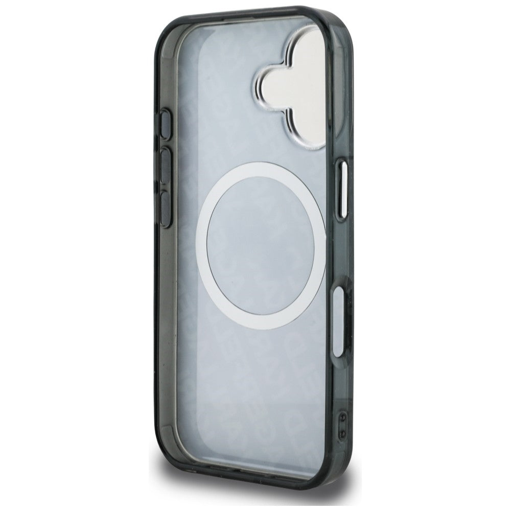 Karl Lagerfeld IML Glitter Karl & Choupette Heads Logo MagSafe dėklas iPhone 16 - Juoda -- iPhone 16
