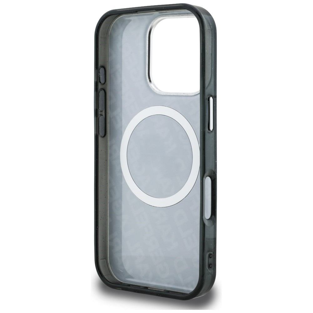 Karl Lagerfeld IML Glitter Karl & Choupette Heads Logo MagSafe dėklas iPhone 16 Pro - Juoda -- iPhone 16 Pro