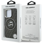 Karl Lagerfeld IML Glitter Karl & Choupette Heads Logo MagSafe dėklas iPhone 16 Pro - Juoda -- iPhone 16 Pro