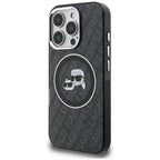 Karl Lagerfeld IML Glitter Karl & Choupette Heads Logo MagSafe dėklas iPhone 16 Pro Max - Juoda -- iPhone 16 Pro Max