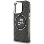Karl Lagerfeld IML Glitter Karl & Choupette Heads Logo MagSafe dėklas iPhone 16 Pro Max - Juoda -- iPhone 16 Pro Max