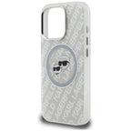 Karl Lagerfeld IML Glitter Karl & Choupette Heads Logo MagSafe dėklas iPhone 16 Pro Max - Pilka -- iPhone 16 Pro Max
