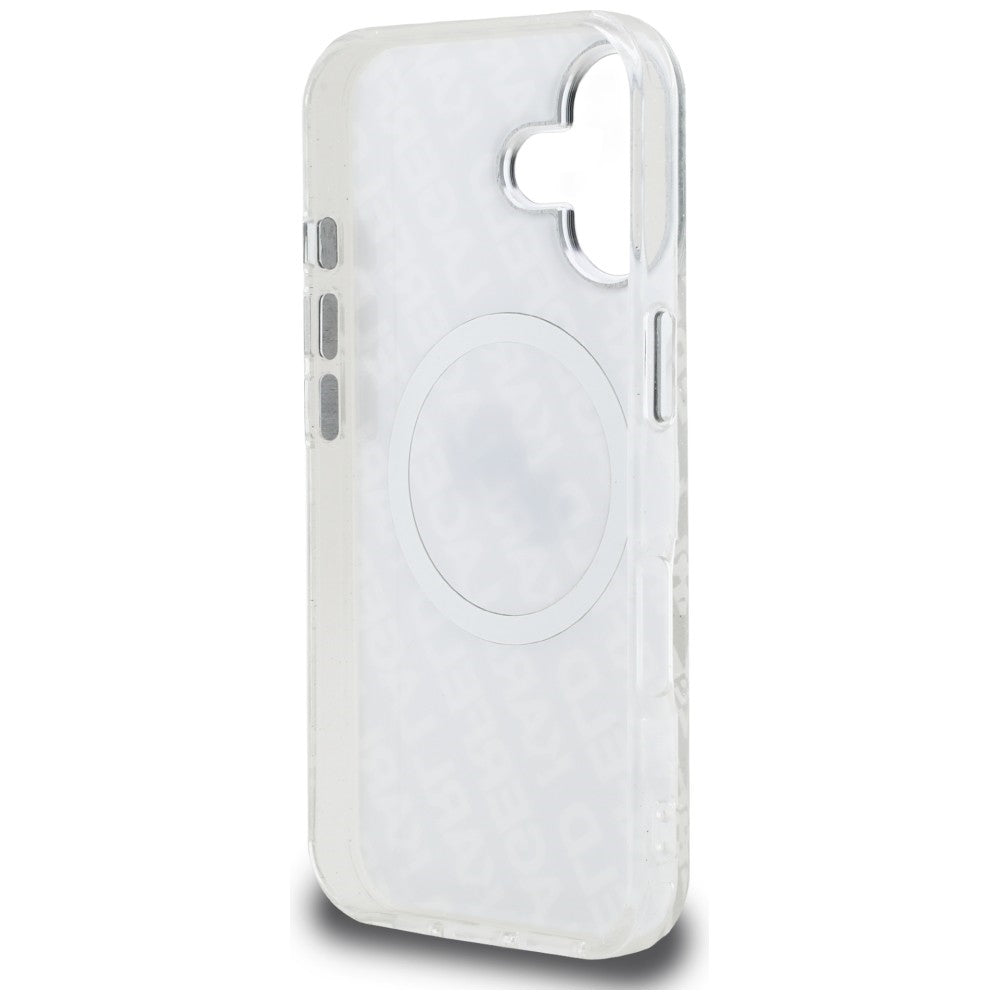 Karl Lagerfeld IML Glitter Karl & Choupette Heads Logo MagSafe iPhone 16 dėklas - Pilkas -- iPhone 16