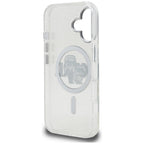 Karl Lagerfeld IML Glitter Karl & Choupette Sketch Logo MagSafe dėklas skirtas iPhone 16 - Permatomas -- iPhone 16