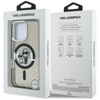 Karl Lagerfeld IML Glitter Karl & Choupette Sketch Logo MagSafe dėklas skirtas iPhone 16 Pro - Juodas -- iPhone 16 Pro