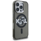 Karl Lagerfeld IML Glitter Karl & Choupette Sketch Logo MagSafe dėklas skirtas iPhone 16 Pro Max - Juodas -- iPhone 16...