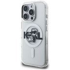 Karl Lagerfeld IML Glitter Karl & Choupette Sketch Logo MagSafe dėklas skirtas iPhone 16 Pro Max - Permatomas -- iPhone...