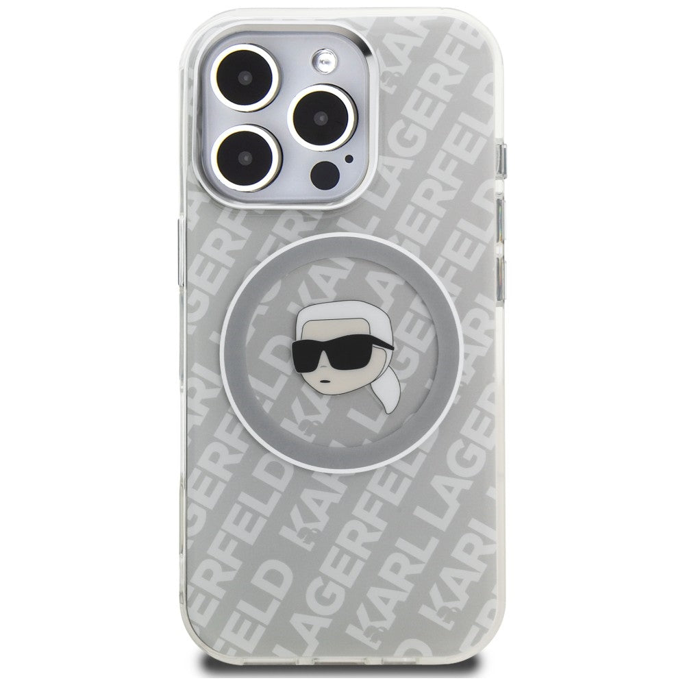 Karl Lagerfeld IML Karl Head Logo MagSafe dėklas iPhone 16 Pro Max - Pilkas -- iPhone 16 Pro Max