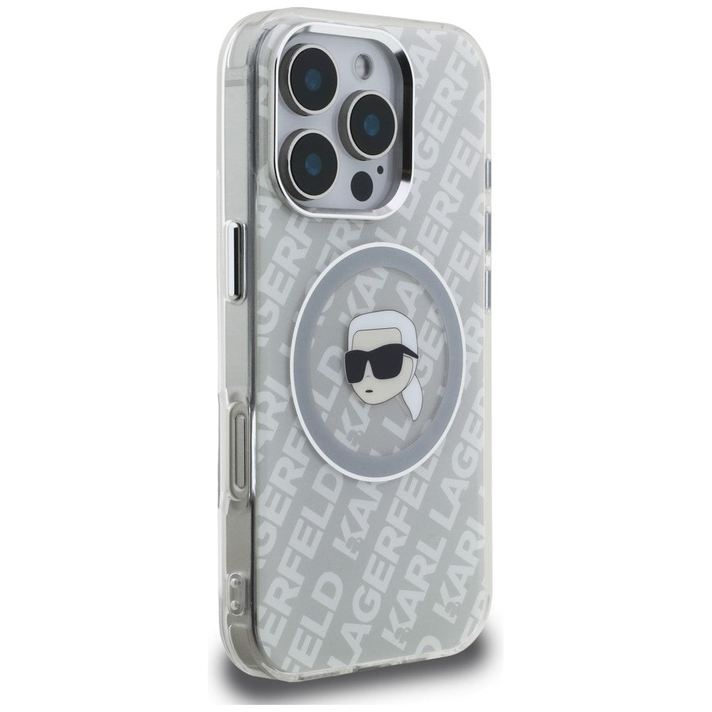 Karl Lagerfeld IML Karl Head Logo MagSafe dėklas iPhone 16 Pro Max - Pilkas -- iPhone 16 Pro Max