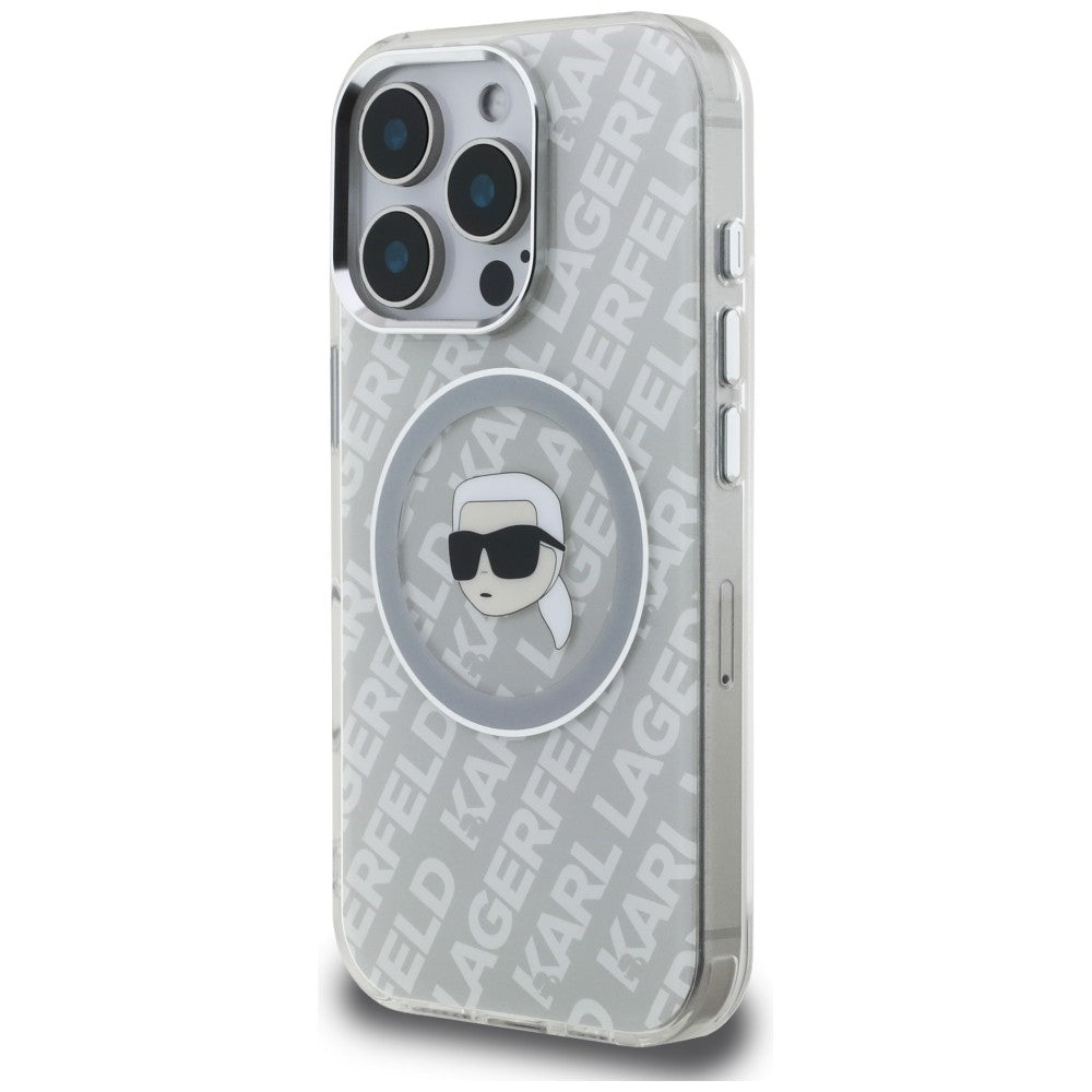 Karl Lagerfeld IML Karl Head Logo MagSafe dėklas iPhone 16 Pro - Pilkas -- iPhone 16 Pro