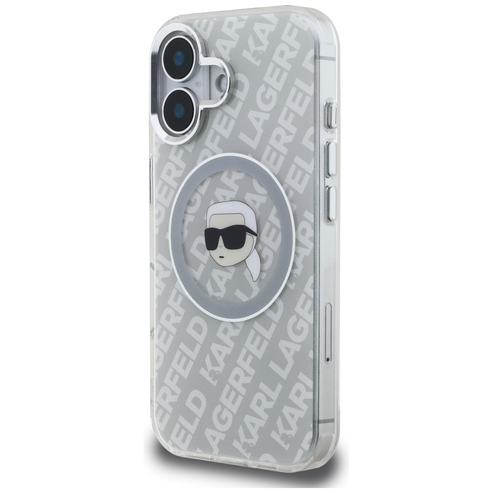 Karl Lagerfeld IML Karl Head Logo MagSafe dėklas iPhone 16 - Pilkas -- iPhone 16