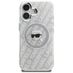 Karl Lagerfeld IML Karl Head Logo MagSafe dėklas iPhone 16 - Pilkas -- iPhone 16