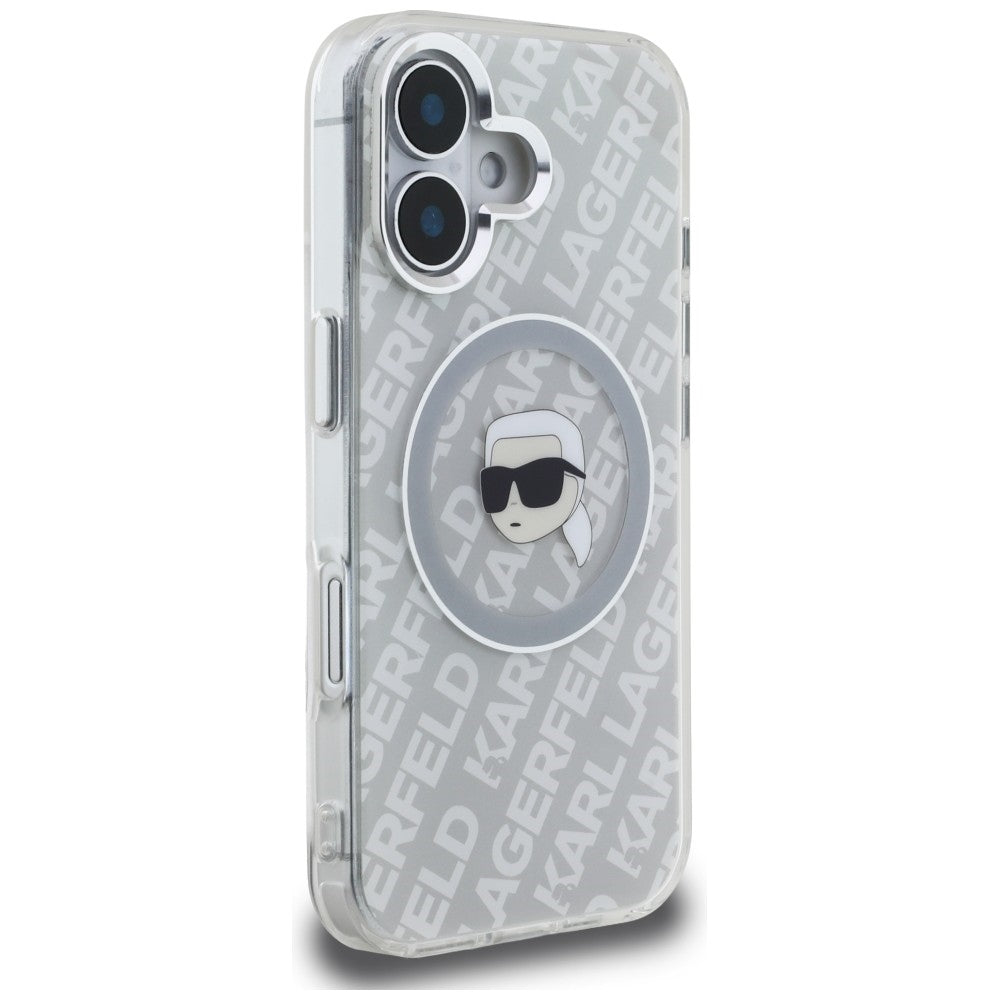 Karl Lagerfeld IML Karl Head Logo MagSafe dėklas iPhone 16 - Pilkas -- iPhone 16