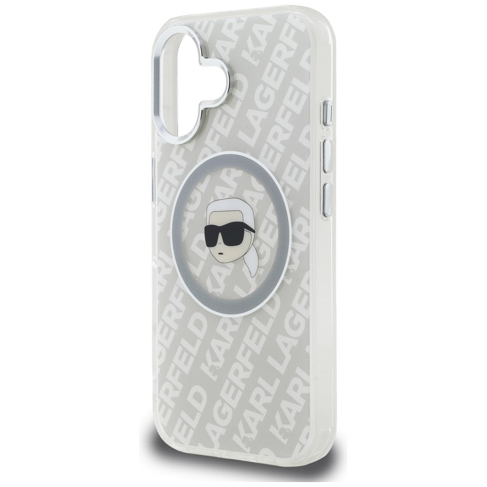Karl Lagerfeld IML Karl Head Logo MagSafe dėklas iPhone 16 - Pilkas -- iPhone 16