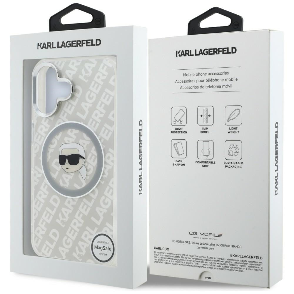 Karl Lagerfeld IML Karl Head Logo MagSafe dėklas iPhone 16 - Pilkas -- iPhone 16