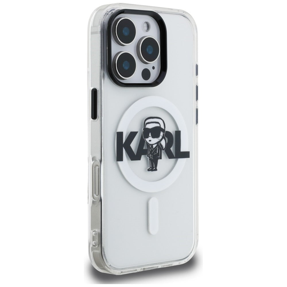 Karl Lagerfeld IML Karl Sketch Logo MagSafe dėklas iPhone 16 Pro - Skaidrus -- iPhone 16 Pro