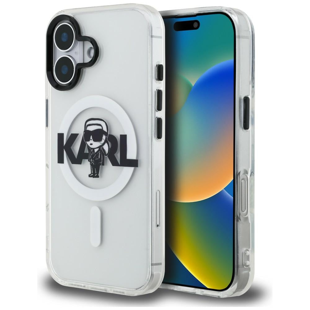Karl Lagerfeld IML Karl Sketch Logo MagSafe dėklas iPhone 16 - Skaidrus -- iPhone 16