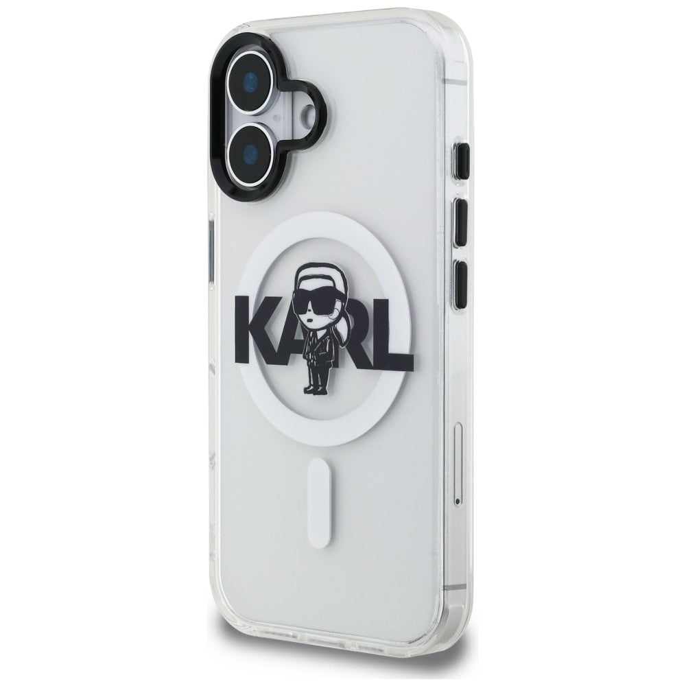 Karl Lagerfeld IML Karl Sketch Logo MagSafe dėklas iPhone 16 - Skaidrus -- iPhone 16