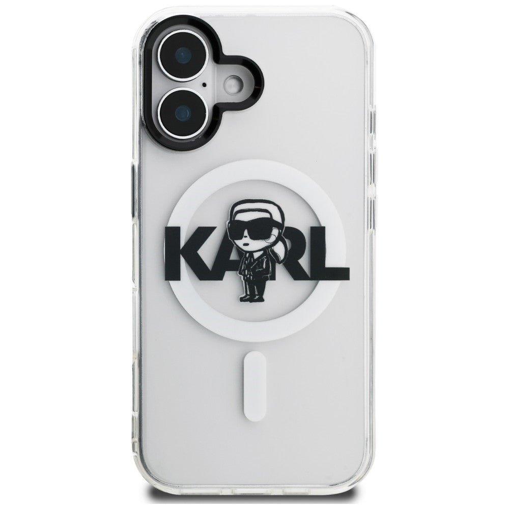 Karl Lagerfeld IML Karl Sketch Logo MagSafe dėklas iPhone 16 - Skaidrus -- iPhone 16