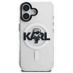 Karl Lagerfeld IML Karl Sketch Logo MagSafe dėklas iPhone 16 - Skaidrus -- iPhone 16
