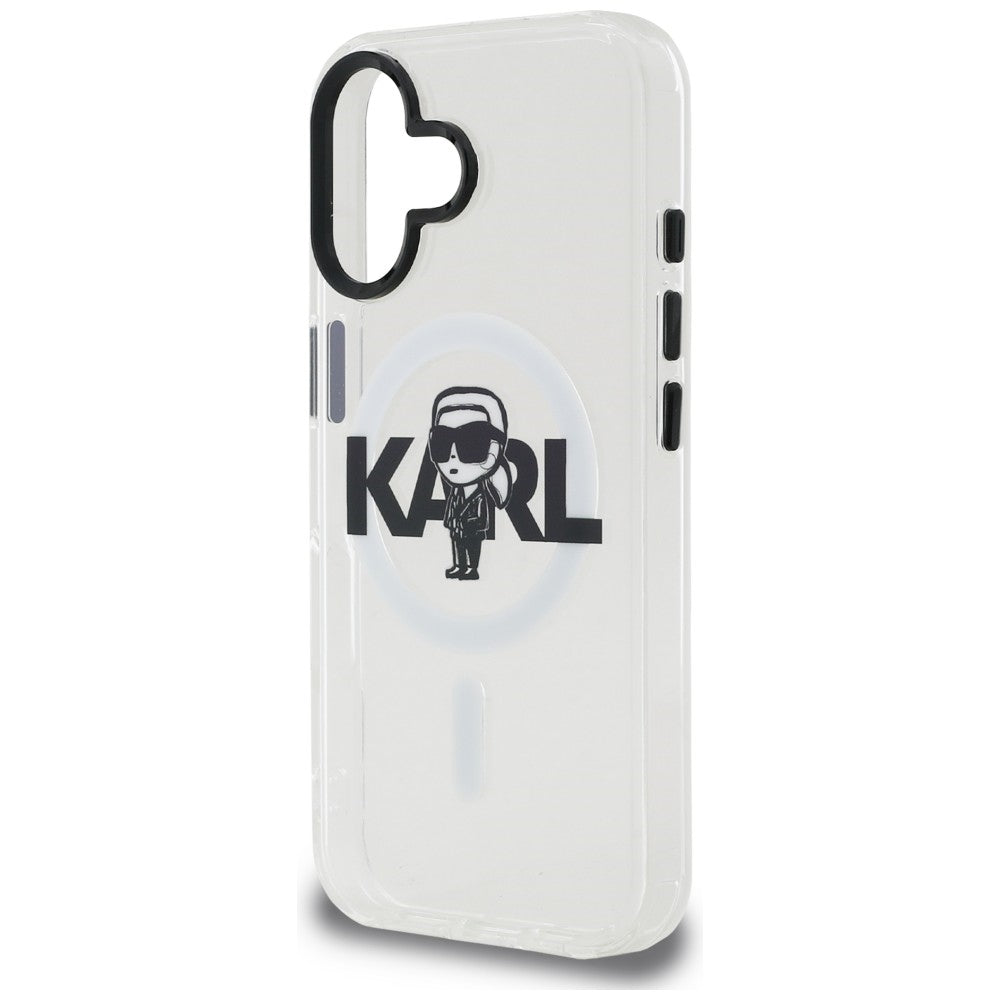 Karl Lagerfeld IML Karl Sketch Logo MagSafe dėklas iPhone 16 - Skaidrus -- iPhone 16