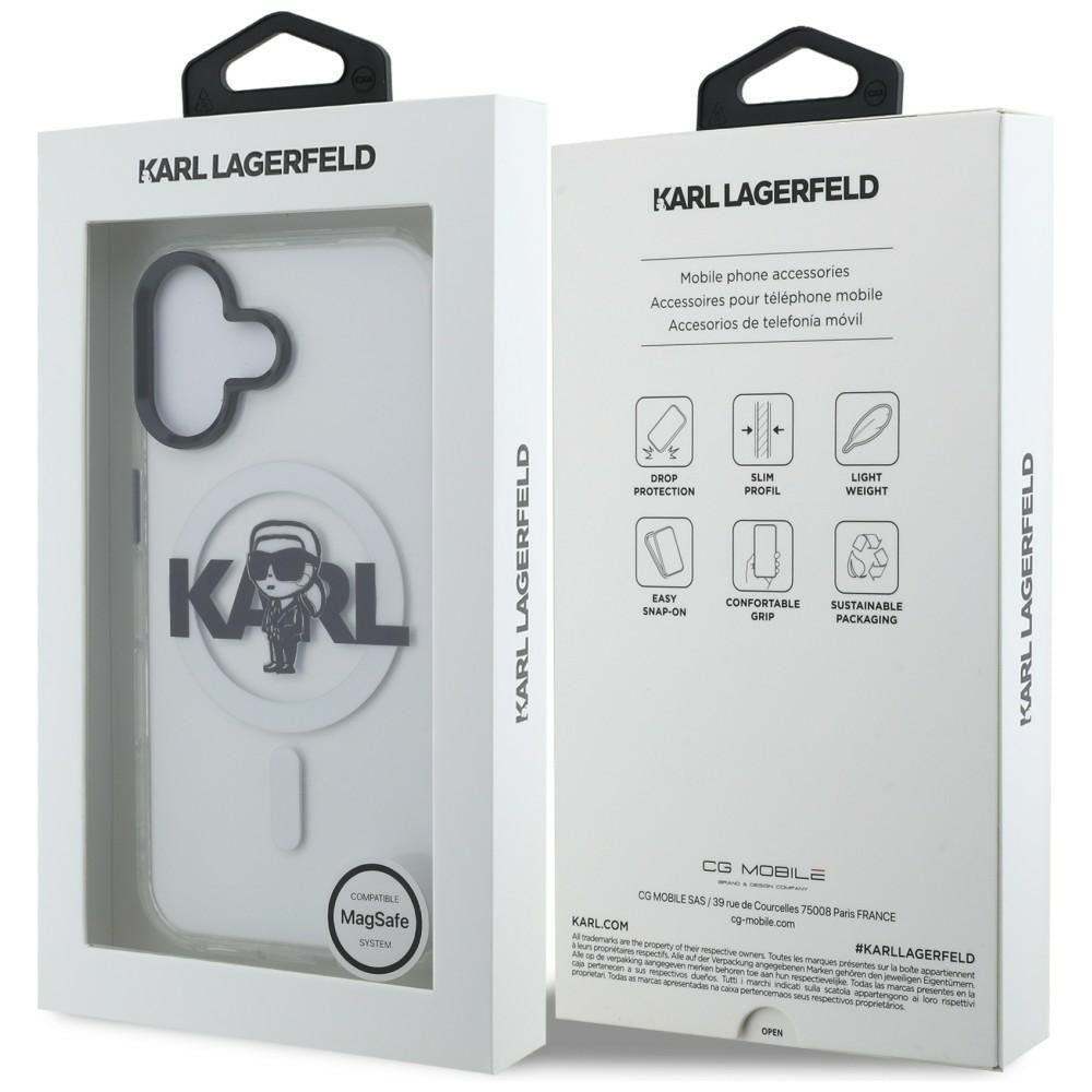 Karl Lagerfeld IML Karl Sketch Logo MagSafe dėklas iPhone 16 - Skaidrus -- iPhone 16
