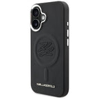Karl Lagerfeld Initial & Metal Logo MagSafe dėklas iPhone 16 - Juodas -- iPhone 16