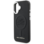 Karl Lagerfeld Initial & Metal Logo MagSafe dėklas iPhone 16 - Juodas -- iPhone 16