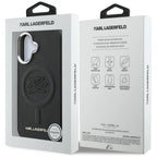 Karl Lagerfeld Initial & Metal Logo MagSafe dėklas iPhone 16 - Juodas -- iPhone 16