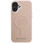 Karl Lagerfeld Initial & Metal Logo MagSafe dėklas iPhone 16 Plus - Rožinis -- iPhone 16 Plus
