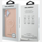 Karl Lagerfeld Initial & Metal Logo MagSafe dėklas iPhone 16 Plus - Rožinis -- iPhone 16 Plus