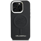 Karl Lagerfeld Initial & Metal Logo MagSafe dėklas iPhone 16 Pro - Juodas -- iPhone 16 Pro