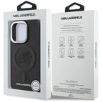Karl Lagerfeld Initial & Metal Logo MagSafe dėklas iPhone 16 Pro - Juodas -- iPhone 16 Pro