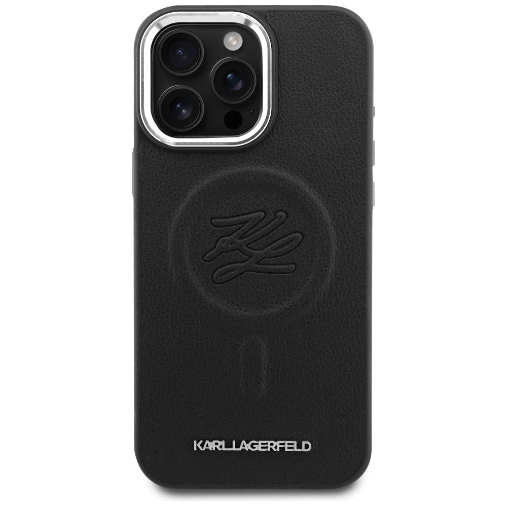 Karl Lagerfeld Embossed Ring Initials MagSafe dėklas Samsung Galaxy S26 - Juodas -- Samsung Galaxy S26