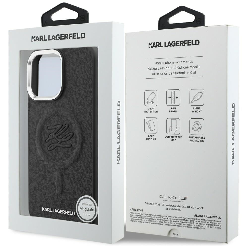 Karl Lagerfeld Embossed Ring Initials MagSafe dėklas Samsung Galaxy S26 - Juodas -- Samsung Galaxy S26