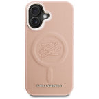 Karl Lagerfeld Initial & Metal Logo MagSafe dėklas iPhone 16 - Rožinis -- iPhone 16