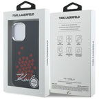 Karl Lagerfeld Silicone Heart Sign Logo MagSafe dėklas iPhone 16 - Juodas -- iPhone 16