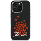 Karl Lagerfeld Silicone Heart Sign Logo MagSafe dėklas iPhone 16 Pro - Juodas -- iPhone 16 Pro