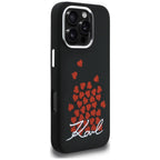 Karl Lagerfeld Silicone Heart Sign Logo MagSafe dėklas iPhone 16 Pro - Juodas -- iPhone 16 Pro