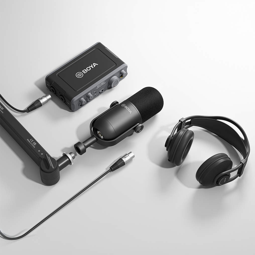 BOYA BY-DM500 kardioidinis XLR dinaminis mikrofonas podcast'ams - juodas -- Microphones