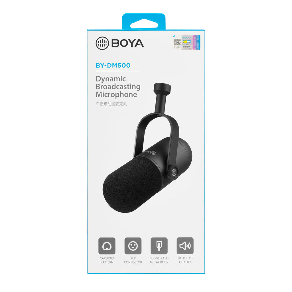 BOYA BY-DM500 kardioidinis XLR dinaminis mikrofonas podcast'ams - juodas -- Microphones