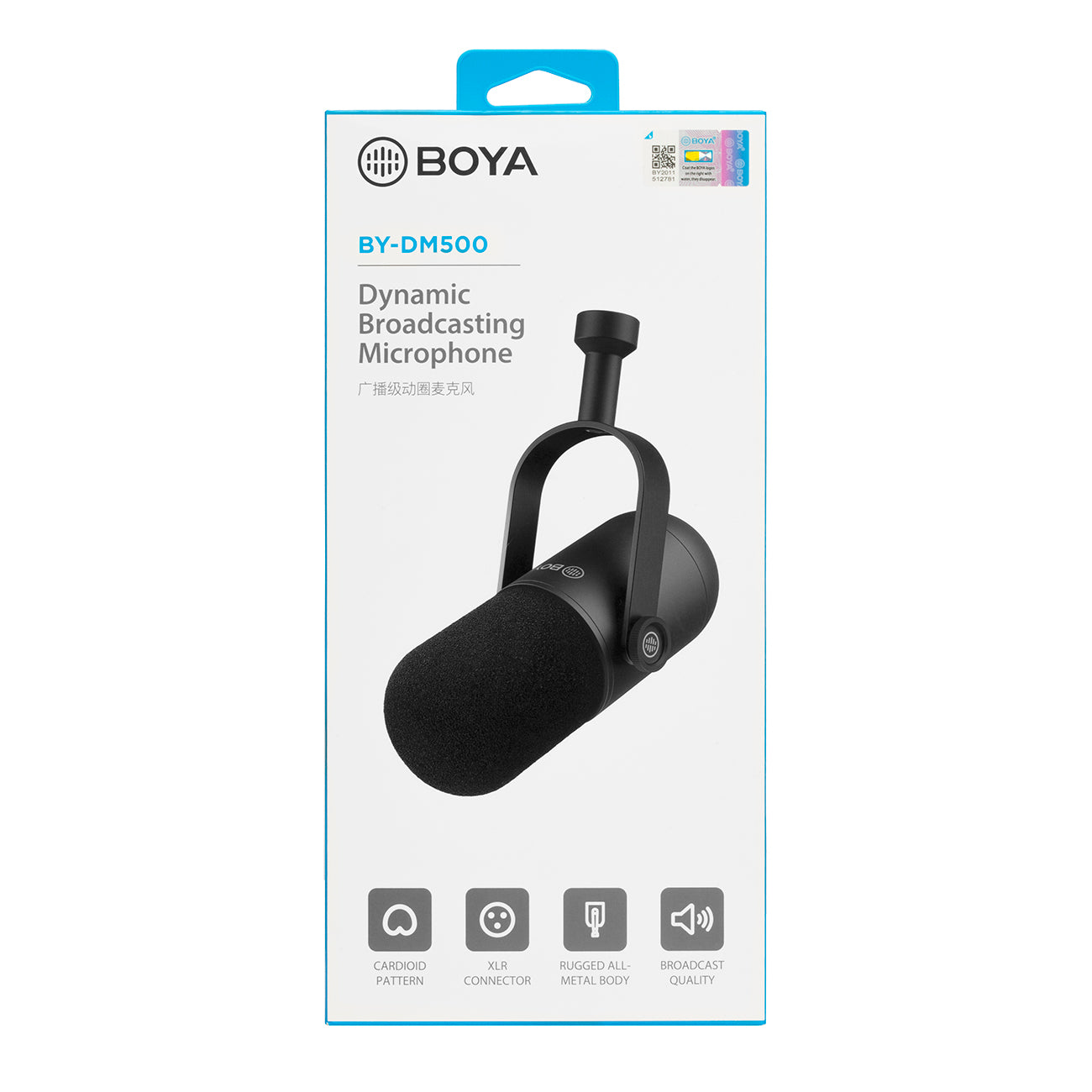 BOYA BY-DM500 kardioidinis XLR dinaminis mikrofonas podcast'ams - juodas -- Microphones