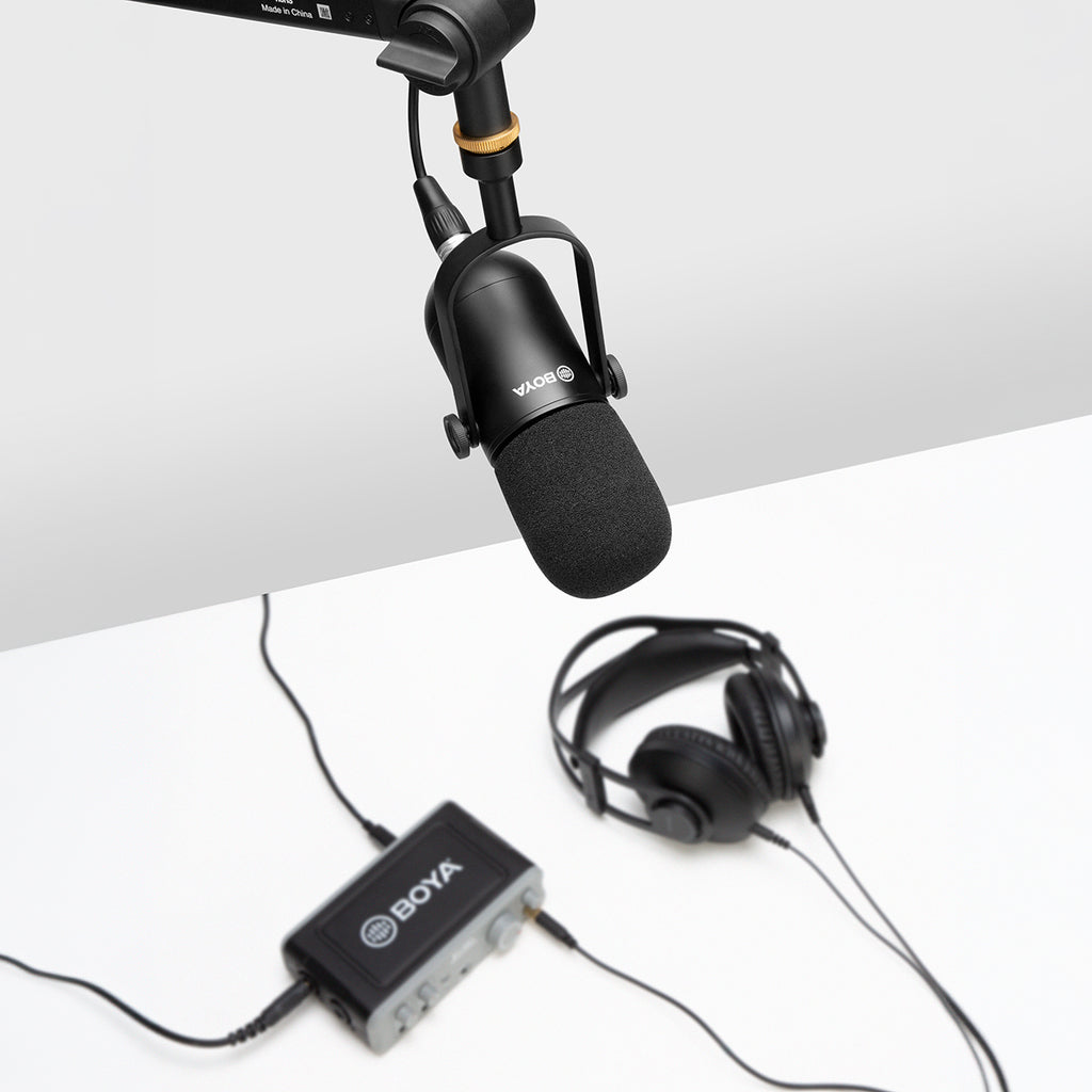 BOYA BY-DM500 kardioidinis XLR dinaminis mikrofonas podcast'ams - juodas -- Microphones