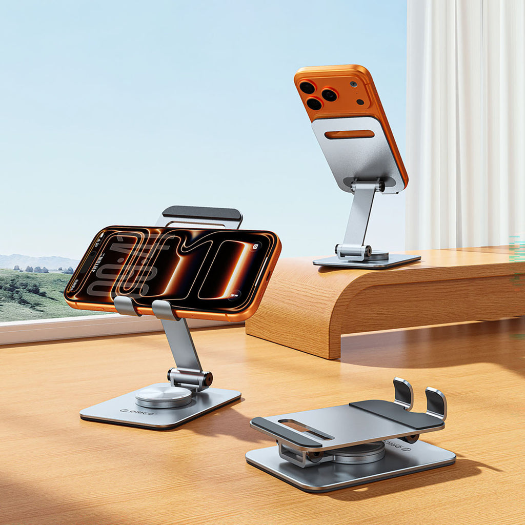 Stovas telefonui Orico PS2, sulankstomas, 360° pasukamas – sidabrinis -- Phone stands
