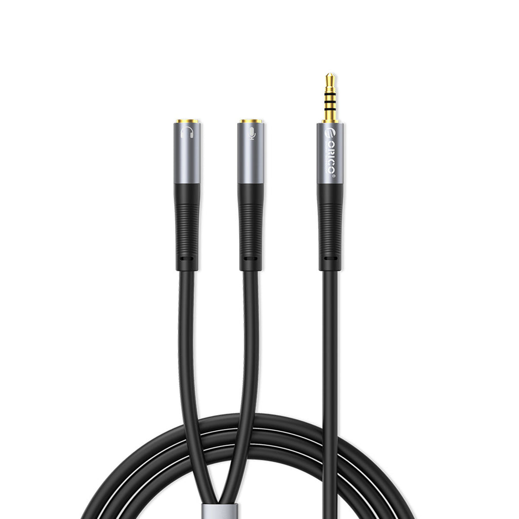 Garso adapteris Orico AX2 mini jack 3,5 mm ausinių ir mikrofono skirstytuvas 1 m – juodas -- Audio Adapters