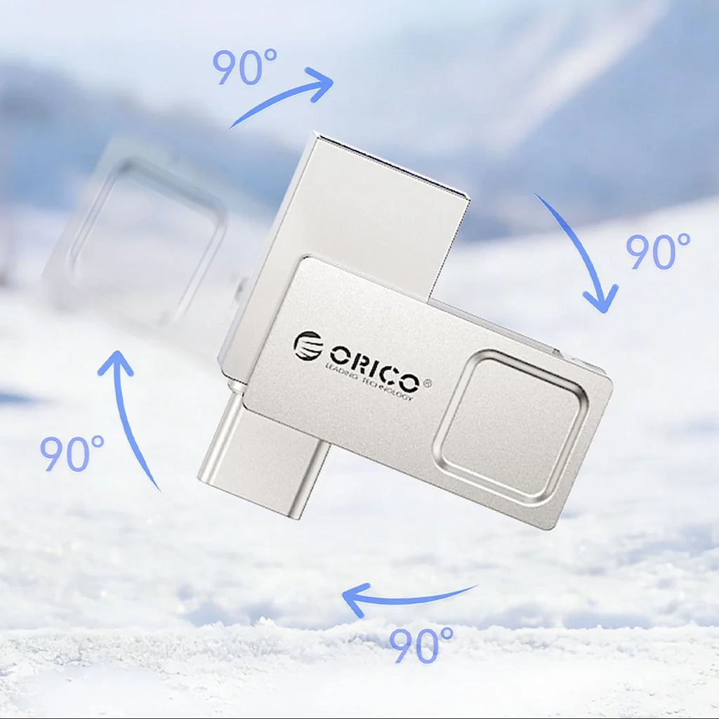 Orico U301 64GB USB-A USB-C USB 3.2 Gen 1 Atmintinė - Sidabrinė -- Uncategorized