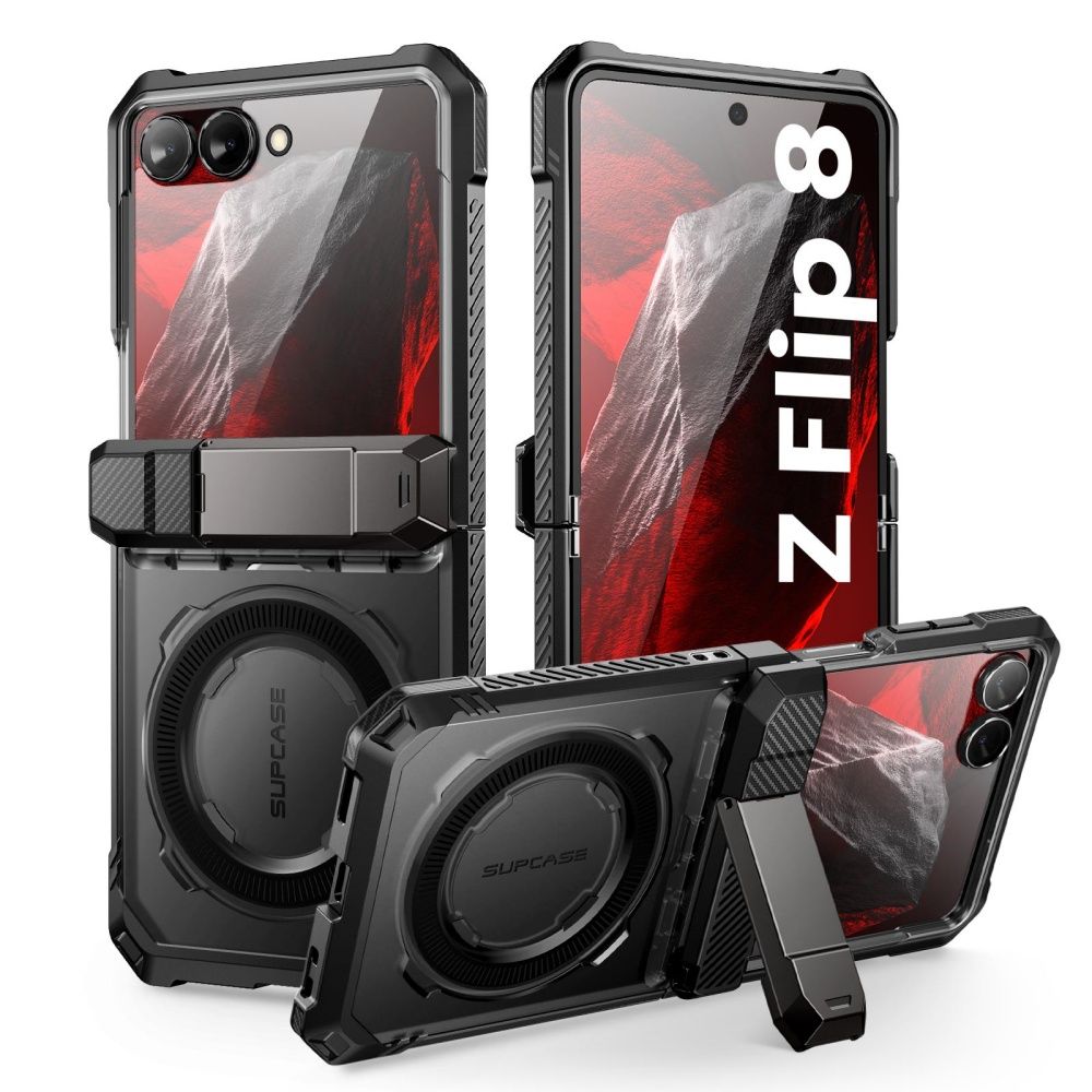 Supcase UB Grip Mag MagSafe dėklas Samsung Galaxy Z Flip 8 – juoda -- Samsung Galaxy Z Flip 8